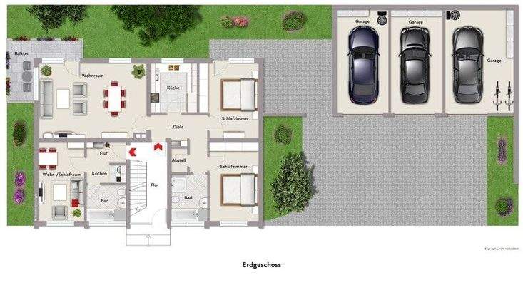 mit Beispielmöblierung