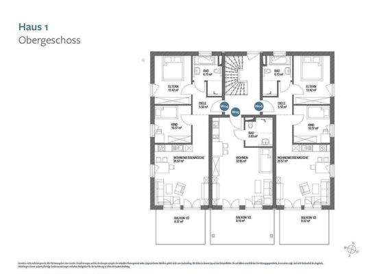 Grundriss Haus 1  OG