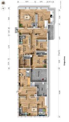 Grundriss der beiden Häuser Erdgeschoss