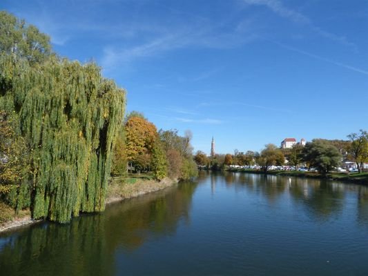 Blick vom Achdorfer Isarsteg