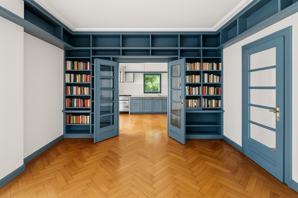 Bibliothek im Erdgeschoss