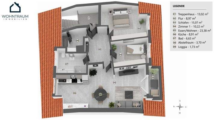 Grundriss der Wohnung