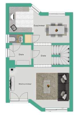 Erdgeschoss - Grundriss nicht maßstabsgetreu
