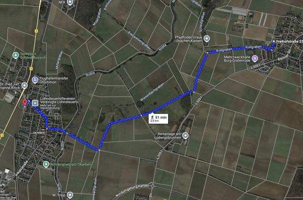 Radweg durch die Felder