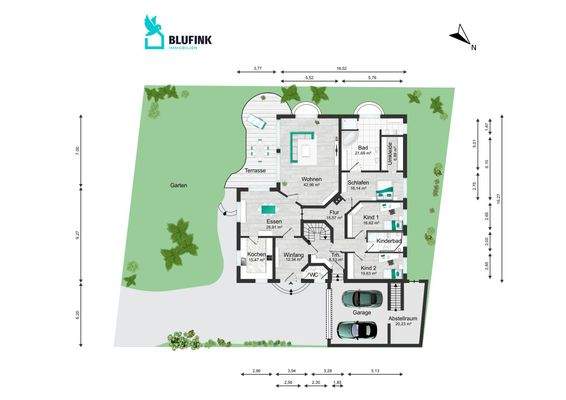 Grundrisszeichnungen EG, bemaßt – Mozartstr 7jpeg