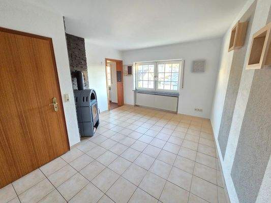 Esszimmer mit Kaminofen