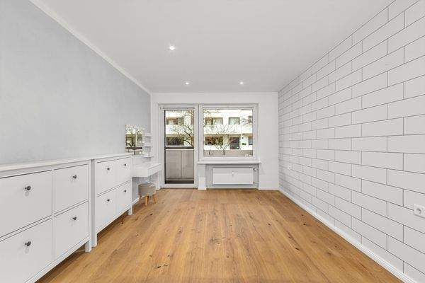 Schlafzimmer mit Design-Tapete