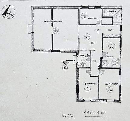 Grundriss Keller + Gartenzimmer
