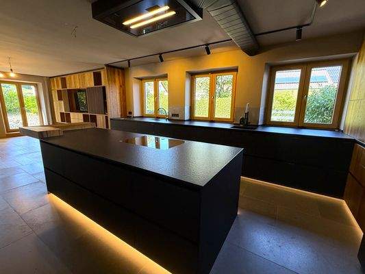 Designküche mit Blick ins Grüne 