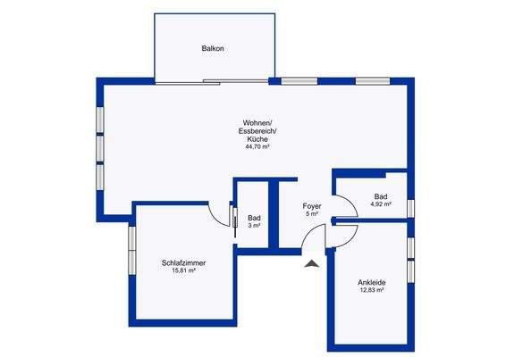 Grundriss ohne Möbel