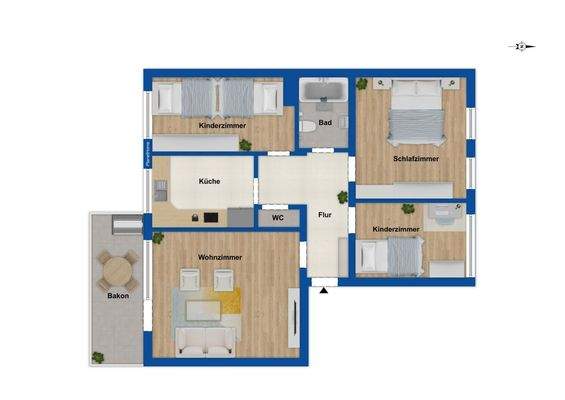 Grundriss Erdgeschosswohnung