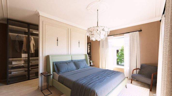 Moderne, helle Schlafzimmerwohnung