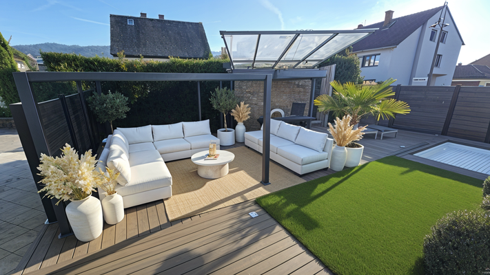 Terrasse (Möbelbeispiel KI)