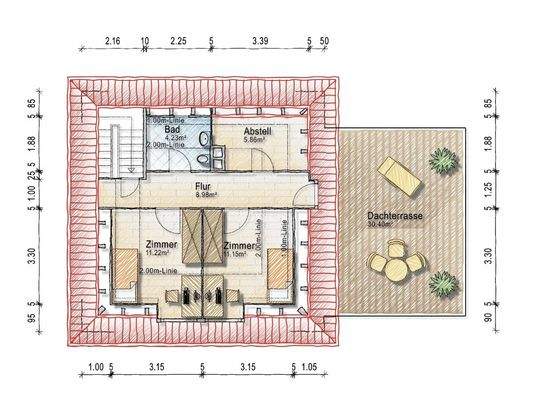 Grundriss DG (nicht maßstäblich)