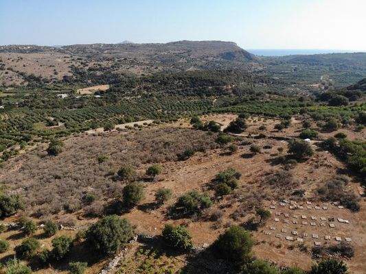 Kreta, Stilos: Außergewöhnliches Baugrundstück mit Meerblick zu verkaufen