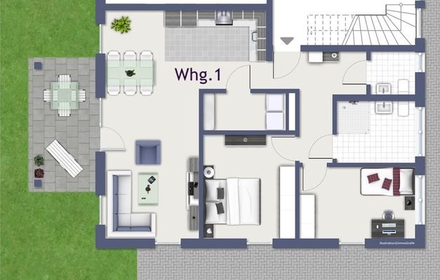 Grundriss Whg. 1