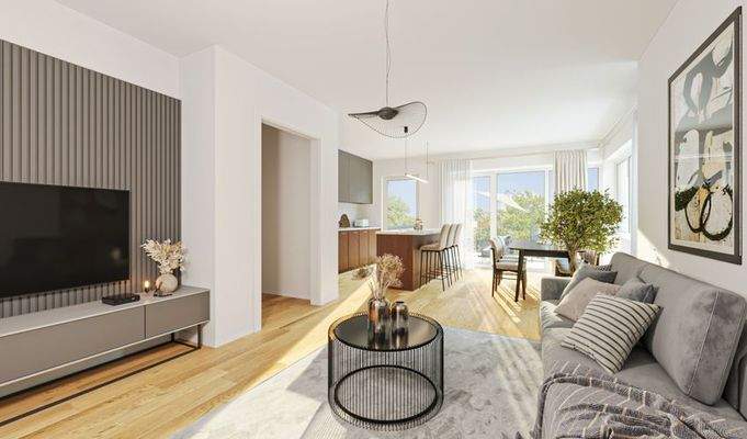 Visualisierung Küche-Essen-Wohnen