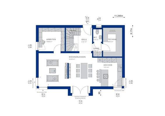 Eine tolle Aufteilung im Essen - Wohnen - Kochen