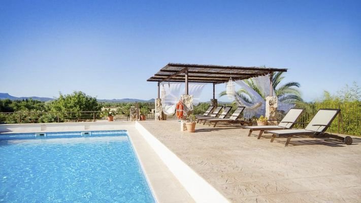 F-4037 Agroturismo-Finca mit herrlichem Weitblick, Pool und Lizenz zwischen Campos und Sa Rapita im Süd-Osten der Insel