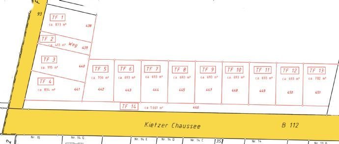 Lageplan Grundstücke Lebus