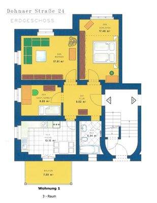 Grundriss Wohnung 1 - EG