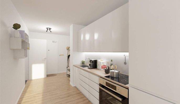 Die offene Wohnküche lädt zum gemeinsamen Kochen ein