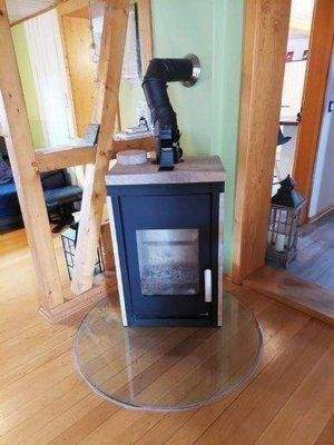 Schwedenofen  und Fachwerk als Raumteiler .....