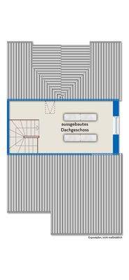 ausgebautes Dachgeschoss m. Mustermöblierung