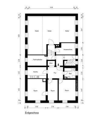 Grundriss EG mit Hangkeller