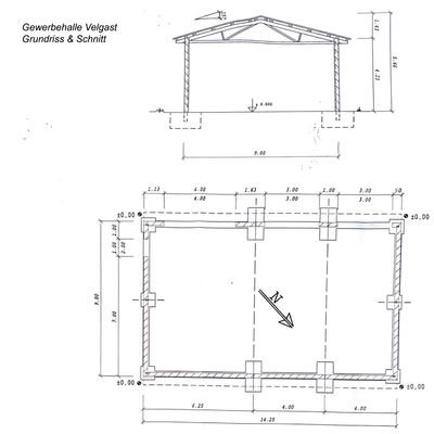 makellos 35a EFH Velgast - Grundriss+Schnitt Halle