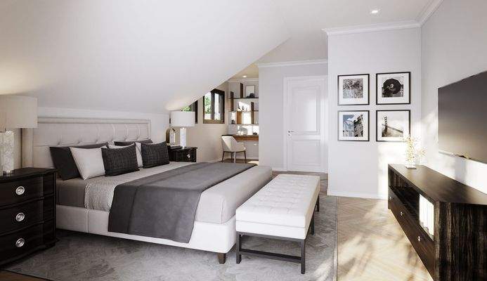 Schlafen Dachgeschoss-Visualisierung