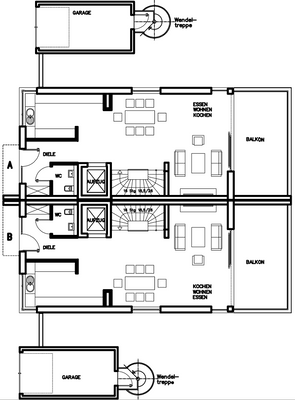 Obergeschoss m. Eingangs-, Wohn-, Koch- Essbereich