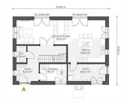 Grundrissbeispiel Erdgeschoss