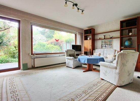 Wohnzimmer Blick auf die Terrasse