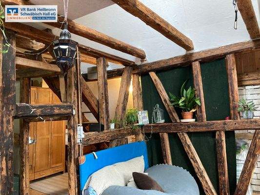 Sichtbalken im Obergeschoss