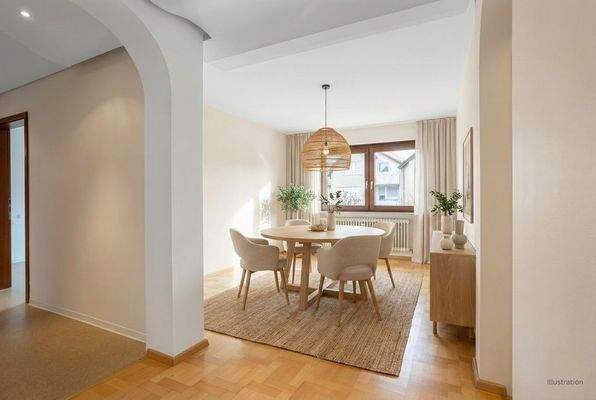 Helle Esszimmeransicht