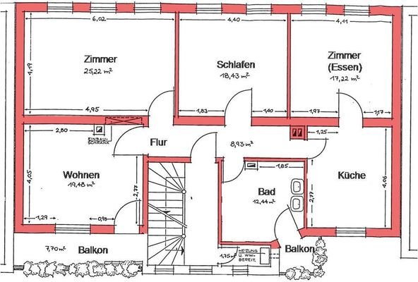 Grundriss der Wohnung