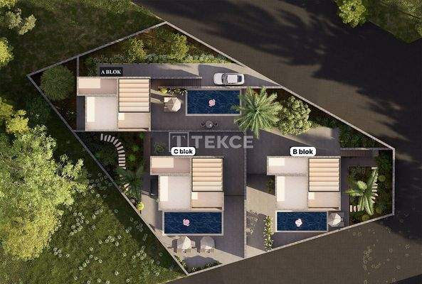Detached Sea and Nature View Villa with Pool in Alanya Bektaş