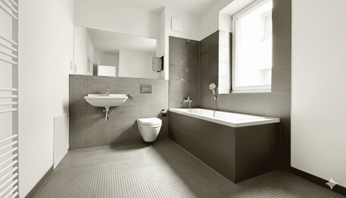 Modernes Badezimmer in Grau