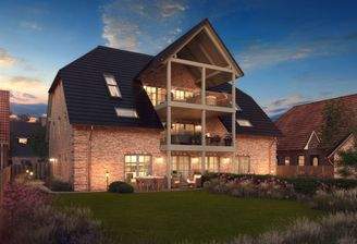 Garten in Abenddämmerung