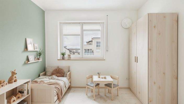 Kinderzimmer möbliert