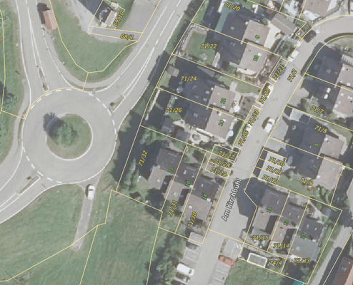 Übersicht Grundstücke mit Parkplatz