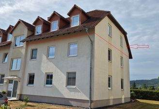 Ansicht mit Markierung der Wohnung