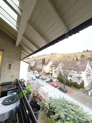 Balkon mit Aussicht auf Weinberge