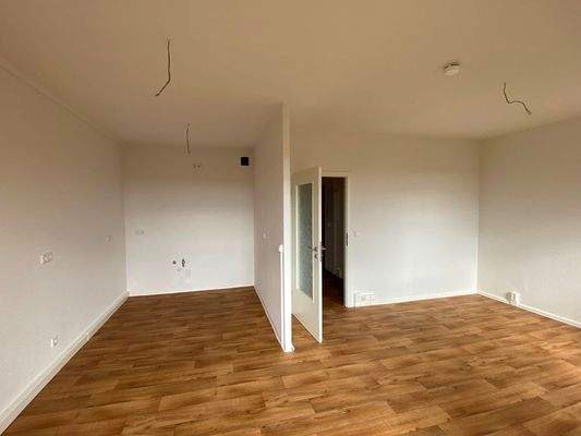 Küche mit Wohnzimmer