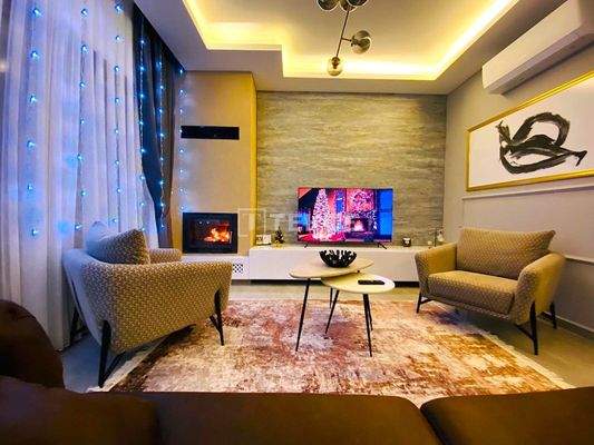 Furnished Semi-Detached Villa with Shared Pool in Gazimağusa