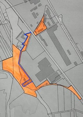 Flurkarte gesamt - mit GS-Grenze für die Halle