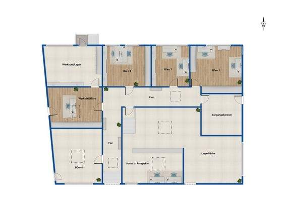 Grundriss Bürotrakt