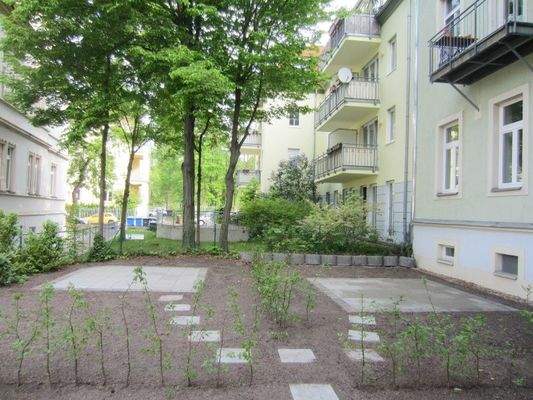 Blick in den eigenen Gartenanteil