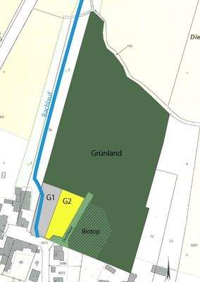Lageplan mögliche Grundstücksaufteilung